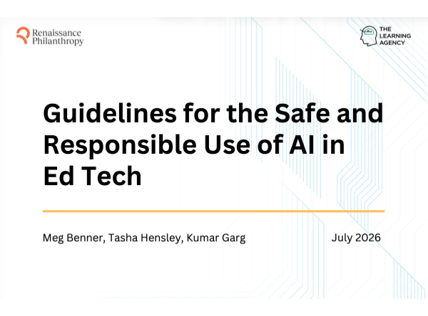 Guidelines for the Safe and Responsible Use of AI in Ed Tech Report cover